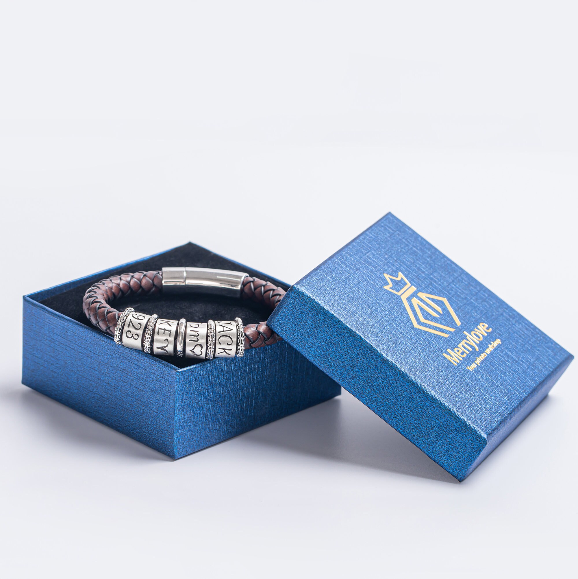 Personalized Leather Bracelet for Dad Father's Day Braided Etsy Ireland