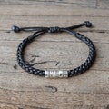 Personalized Mens Woven Leather Bracelet, Custom Couple Bracelet, Adjustable Bracelet, Christmas Father's Day Gift for Dad Boyfriend Husband product logo