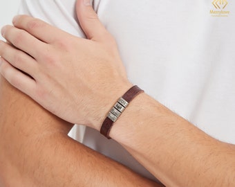 Lederarmband: Personalisierte Silberperle mit Gravur als Namensgeschenk