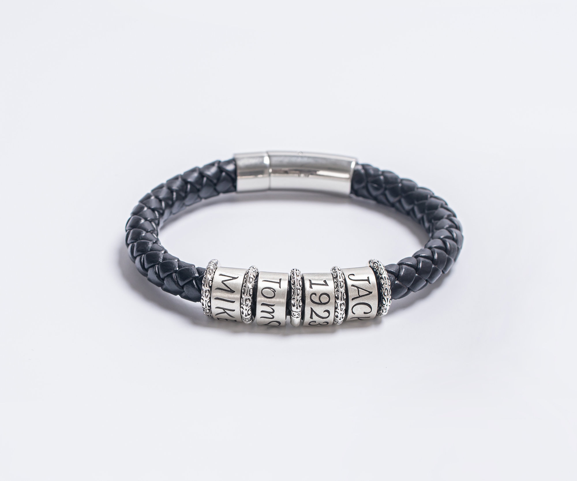 Personalized Mens Bracelet in Custom Size Handmade Leather Etsy