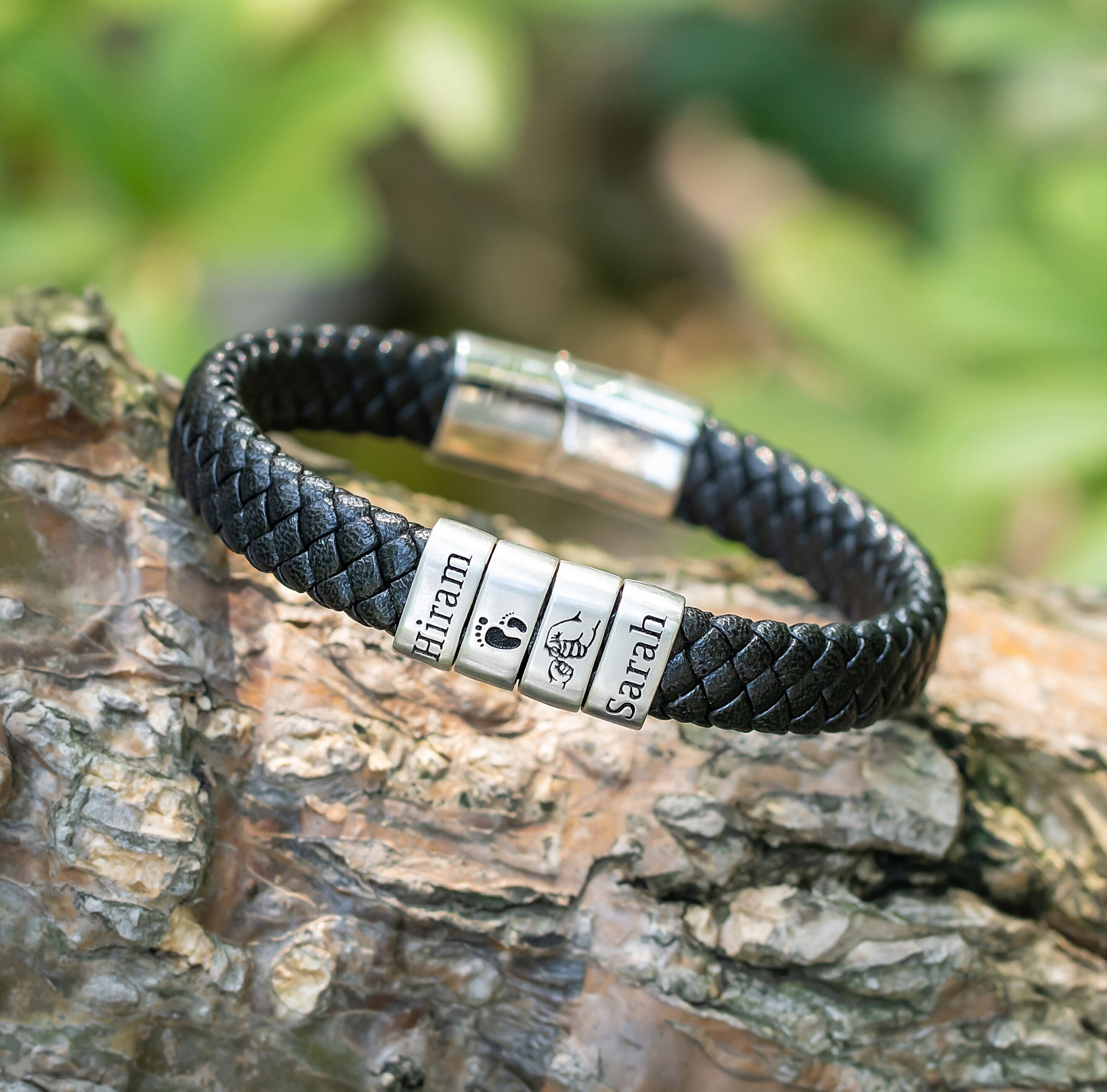 Leather and metal heart bracelet - Etsy 日本