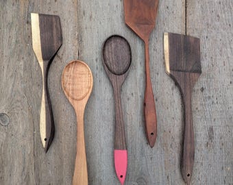 Set of 5 Hand-Crafted Utensils from the Fireware Collection