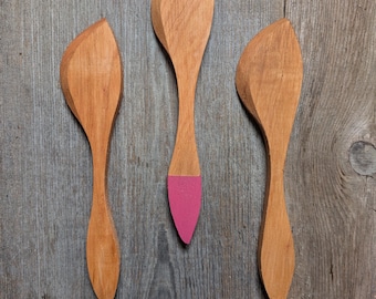Hand-Crafted "Little Buddy" spurtle in cherry: Fireware Collection Utensil