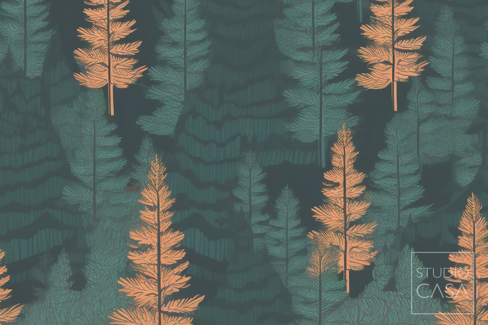 Pine Tree Forest Digital Paper, Seamless Printable Pine Tree Patterns ...