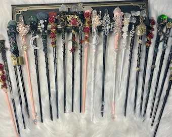 Crystal Magic Wand for Wizard Cosplay, Random Quartz Wizard Wand, Magical Stick Cosplay, Witchcraft Costume Props, Witch Gift