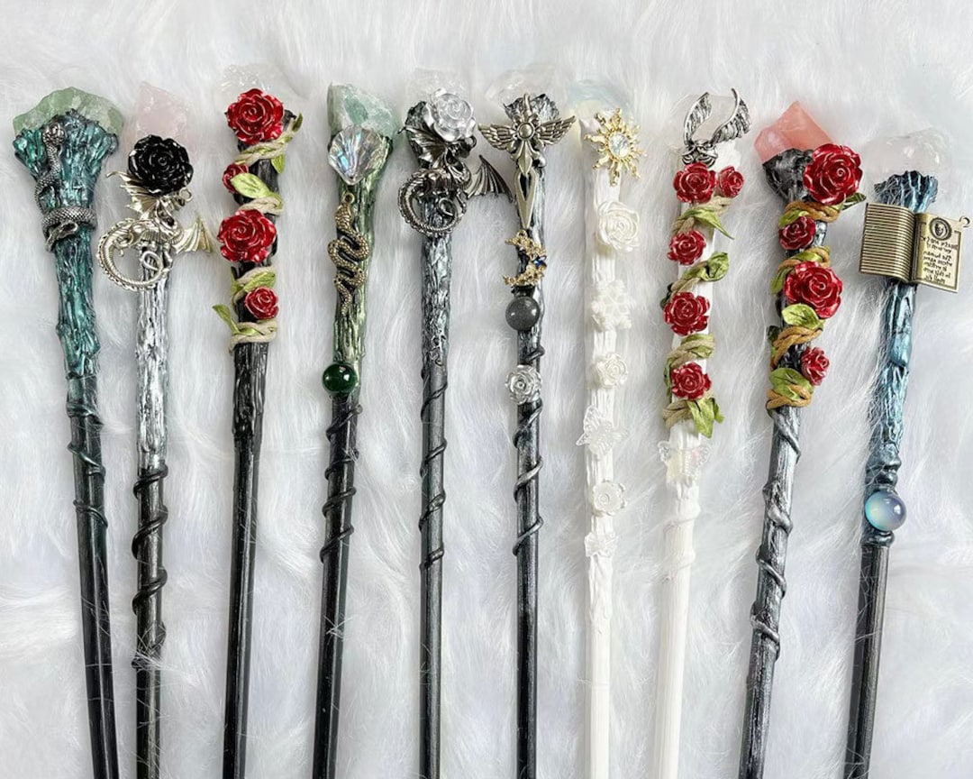 Handcrafted Magic Wand With Crystal for Wizard Cosplay Quartz - Etsy