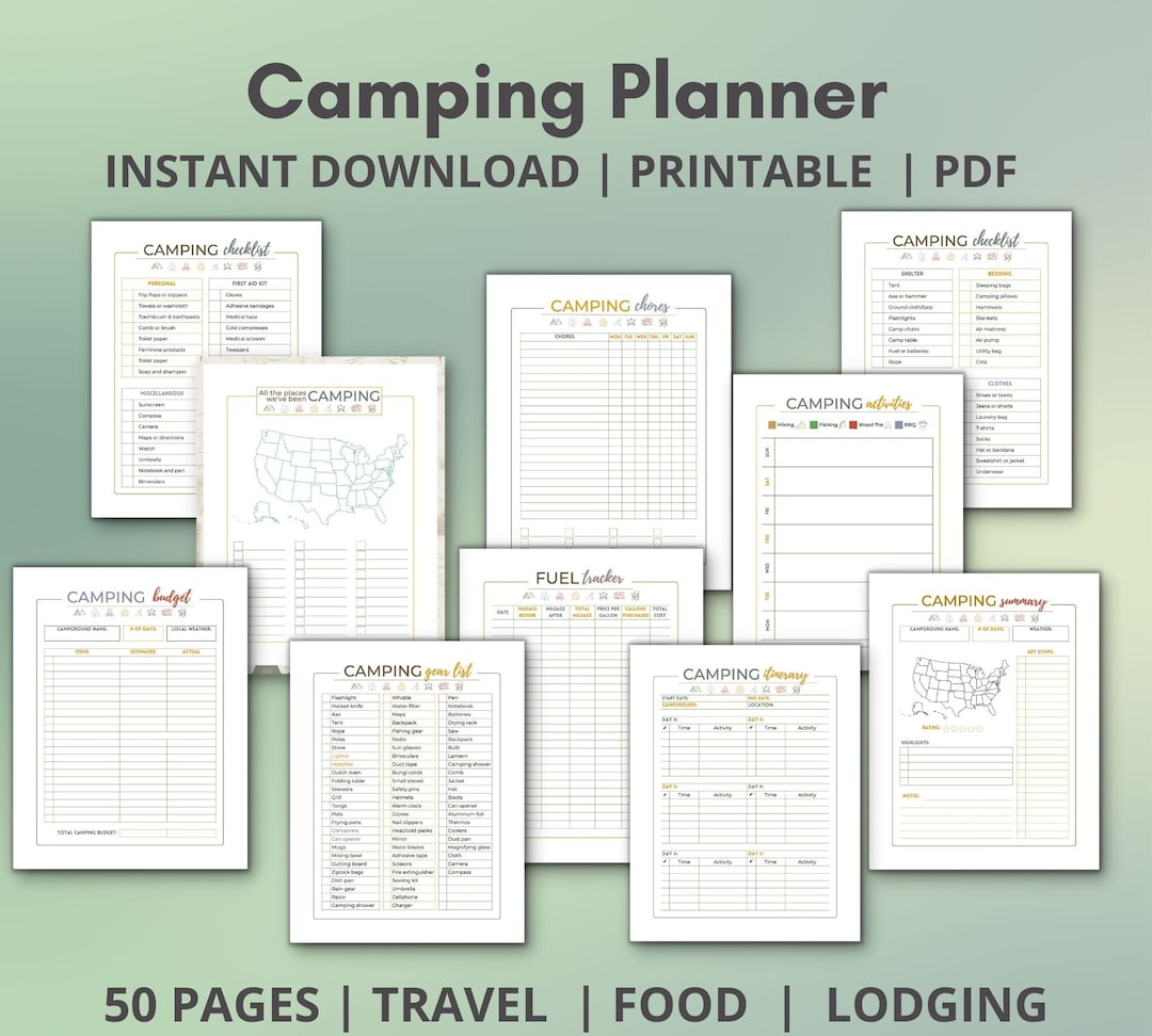 Camping Plannercamping Checklist Camping Meal Plannercamping ...
