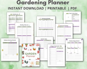 Gardening Planner Printable, Garden Planner, Plant Planner, Garden Journal, Garden Organizer, Plants Records, Gardening Logbook, Letter, A4