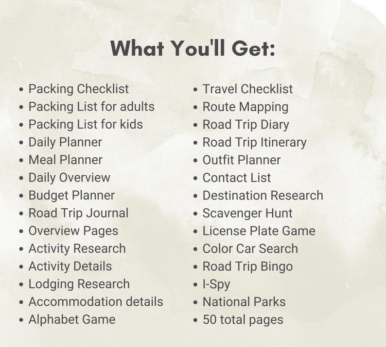Ultimate Road Trip Planner, Printable Road Trip Planner Bundle, Family