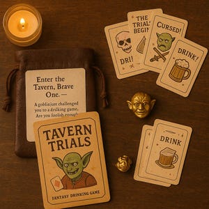 Cartes mystères du jeu à boire | Jeu à gratter Tavern Trials pour les fêtes | Cadeau d'anniversaire | Jeu de Bachelorette pour Adultes | Jeu pour adultes