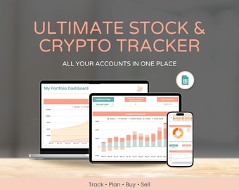 Investment Tracker & Stock Portfolio Dashboard | Plan Buy Sell | Rebalance | Watchlist | Net Worth | Customizable | Auto-Updating | G-Sheets