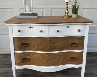 SOLD! Antique Dresser | Refinished Dresser | 4 Drawer Dresser | Refurbished Furniture | Antique Furniture | Dresser | Solid Oak