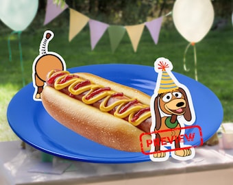 Toy Story Slinky Dog Food Decor or Topper, Toy Story Party Cut Out, Toy Story Party, DIGITALFILE ONLY  Face and Rump SVG