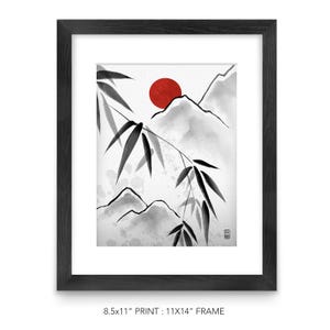 SUNRISE Print, Japanese/Chinese Brush Painting, Asian Art, Gift Idea