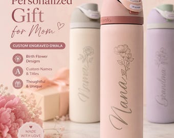 Personalized Gift for Mom Owala Bottle, Custom Engraved Mama Water Bottle