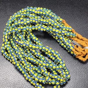 Vintage venetian chevron trade beads 9mm long strand