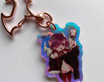 Vampire Chibi Holographic Acrylic Keychain