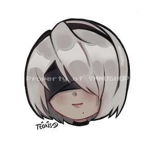 YoRHa Nier Automata 2B Chibi gestanste vinylsticker