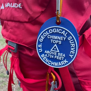 Colorful Survey Marker Backpack Tags Customizable to include any Mountain, National Park, Location or whatever you may want!