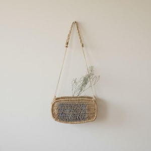 Handwoven Rectangular Jonote  Basket – Artisan Mexican Wall Hanging Deco Basket