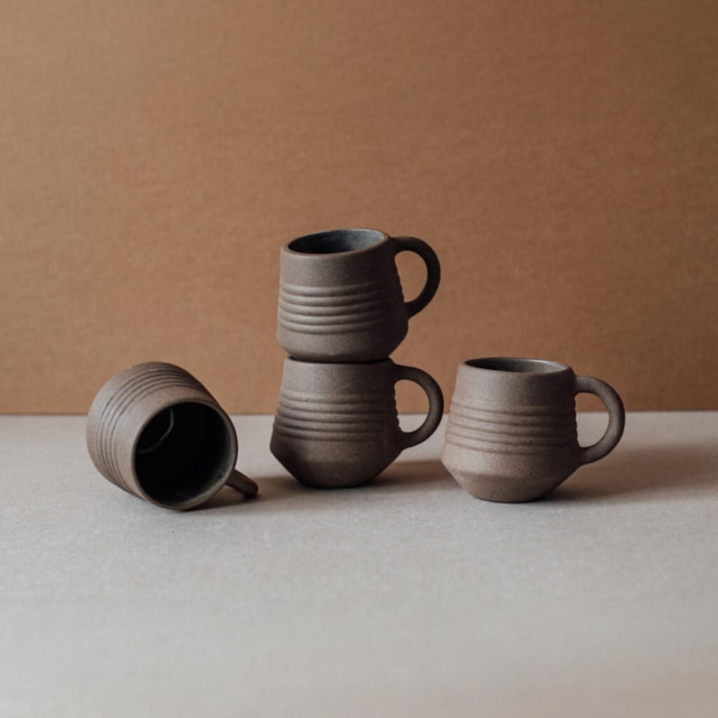 Rustic Cups Ridge Terracotta Mug – Minimalist Ceramic Coffee Cup – Rustic Matte ...