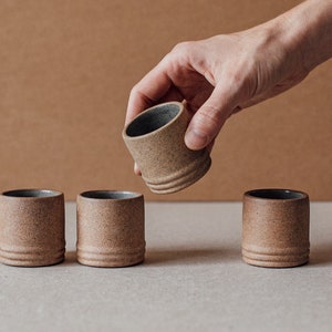 Handcrafted Ceramic Mezcal & Tequila Ring Shot Glasses Set of 2 | Rustic Mexican Drinkware | Handmade Mexican Rustic Tequila Cups