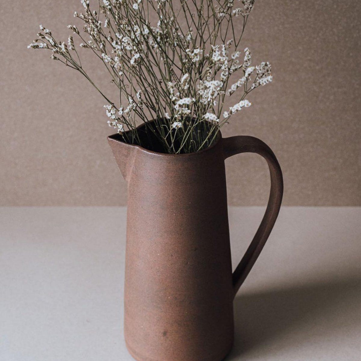 Handmade Terracotta Ceramic Tall Jug - Chocolate Terracotta Rustic Pottery Pitcher - Handmade Artisanal Carafe - Etsy