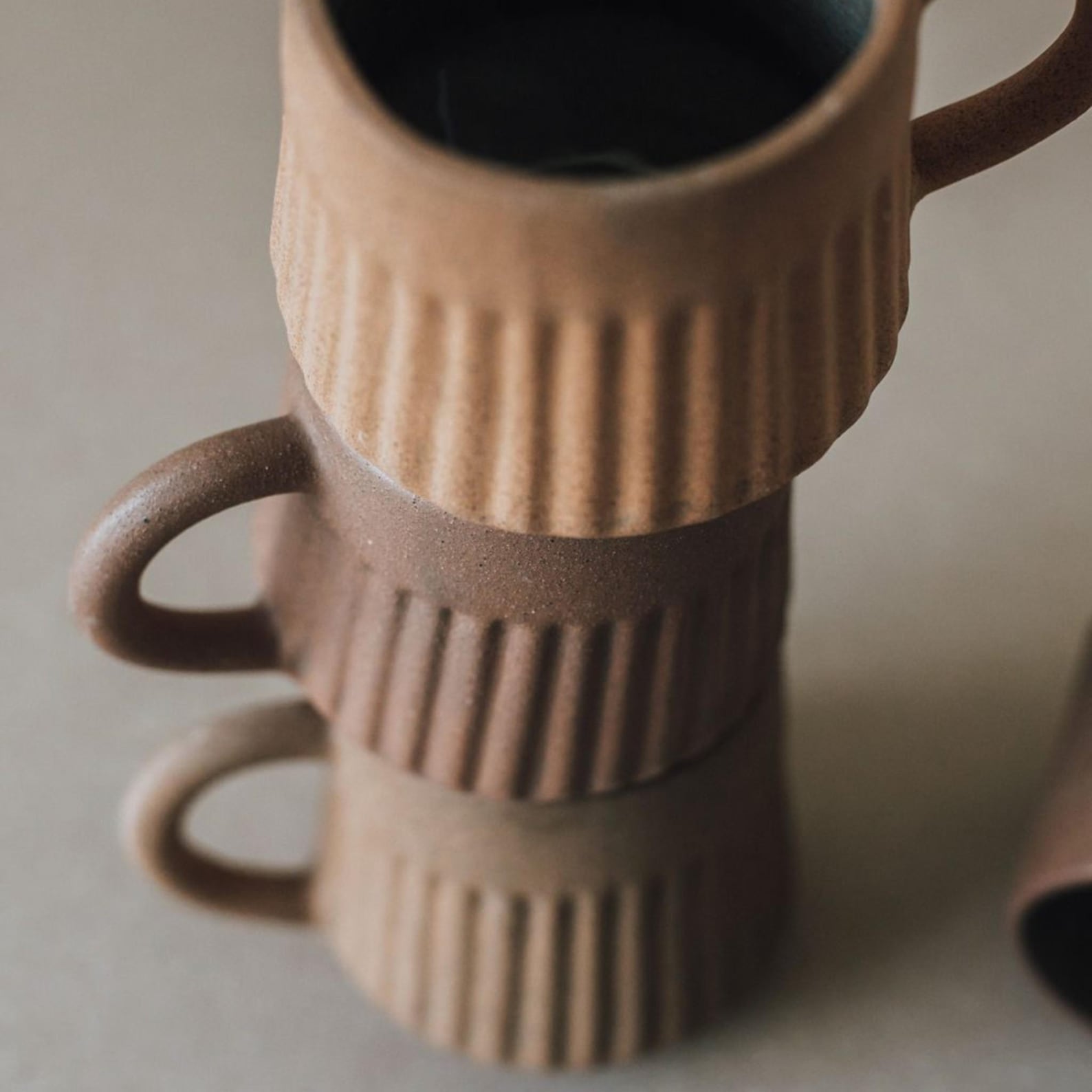 Rustic Cups Fluted Terracotta Mug – Minimalist Ceramic Coffee Cup – Rustic Matte ...