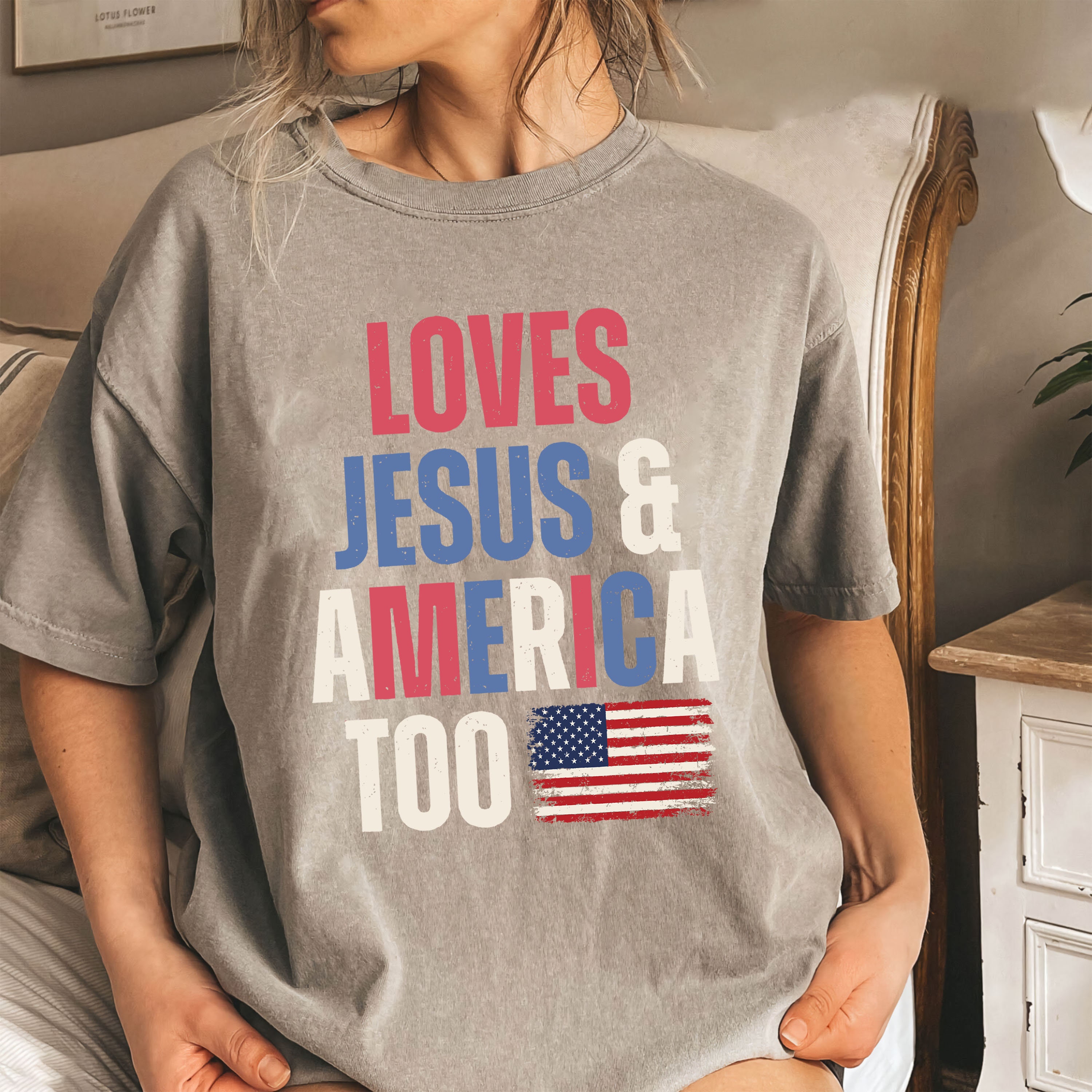 She Loves Jesus and America Too Shirt Jesus Lover America - Etsy