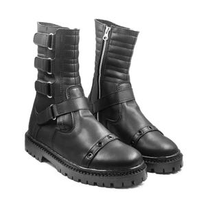 Ranger Boots | Matte Black Combat Boots | Handmade Vegan Gothic Boots for Cosplay, Bikers, Concerts & Alt Fashion