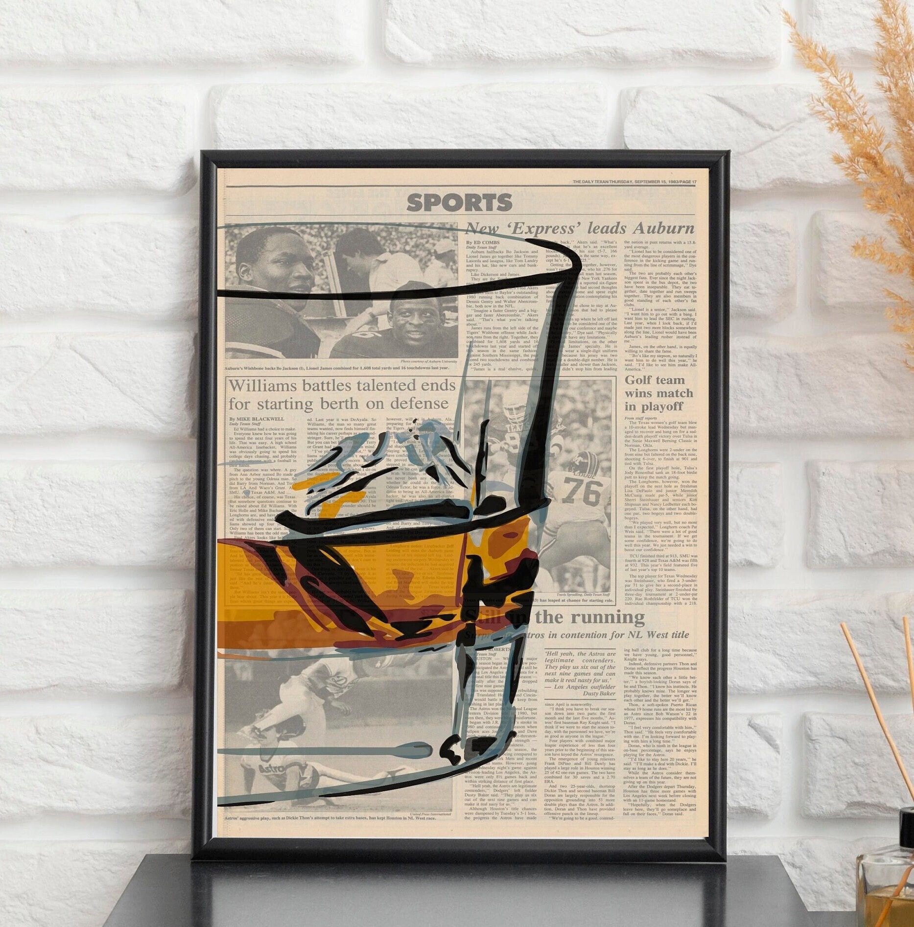 Vintage Sports Newspaper Poster Whiskey Glass - Retro Wall Art, Unique Home Decor, Bar Artwork, Gift for Sports Fans, Mens Gift, Man Cave - Etsy