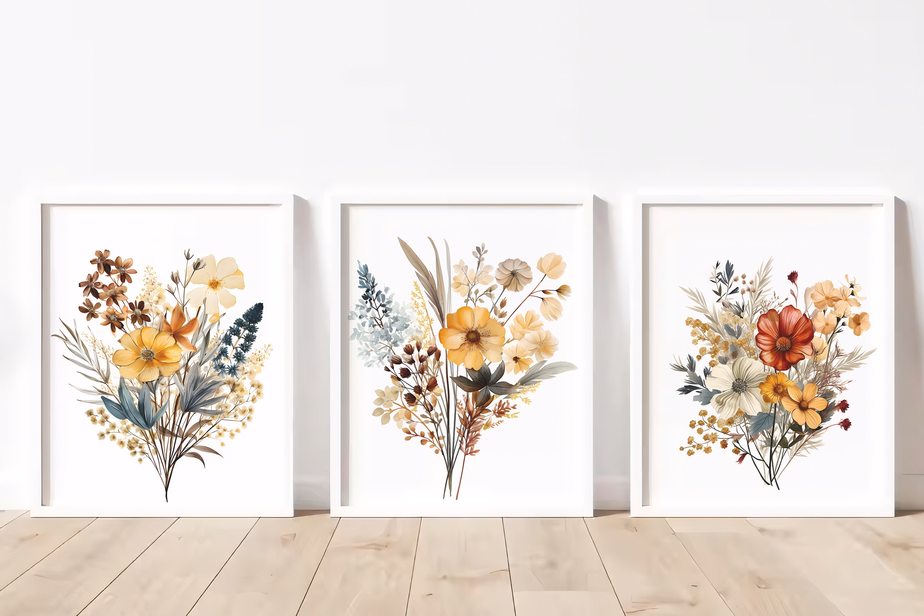 3 Piece Wall Art Boho Botanical 8x8 Art Prints 5x5 Botanical - Etsy