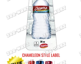 2) Etiketter i kameleontstil från Royal Vendors - Ozarka Water - 20 oz