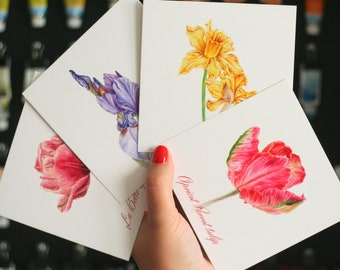 High quality postcards with original botanical illustrations