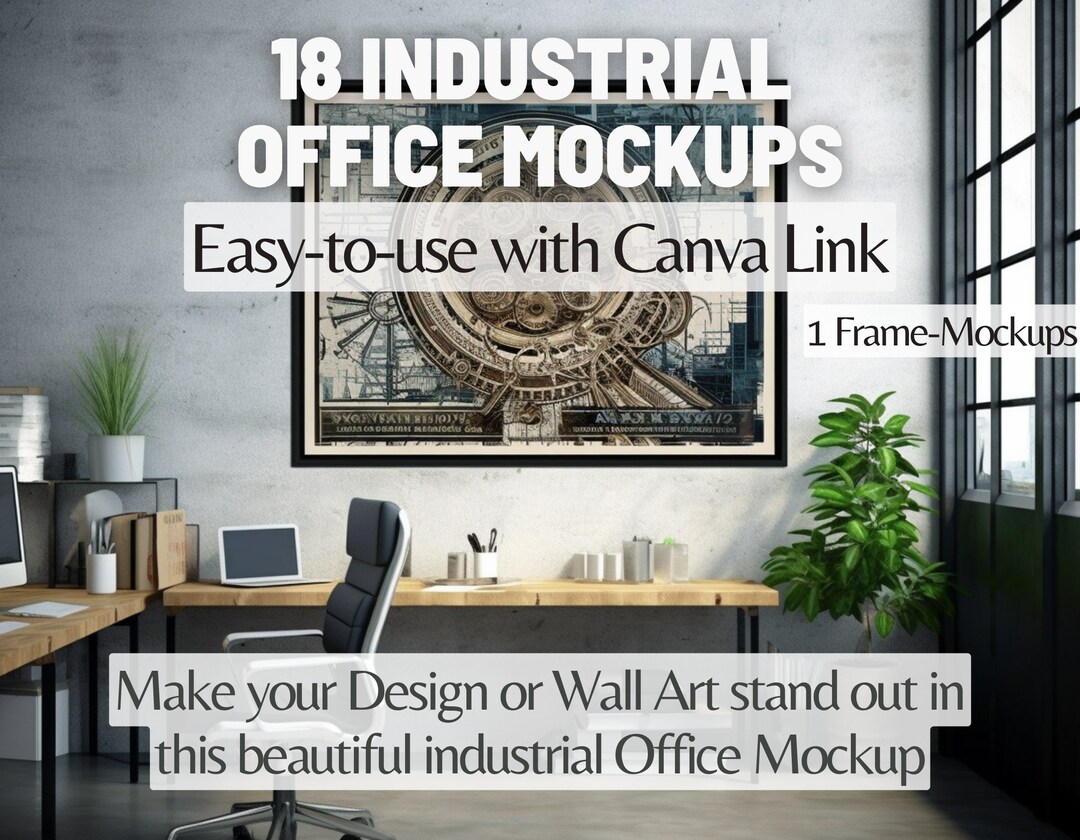 18 Mockup Wall Art Industrial Office Mockups for Wall Art in - Etsy