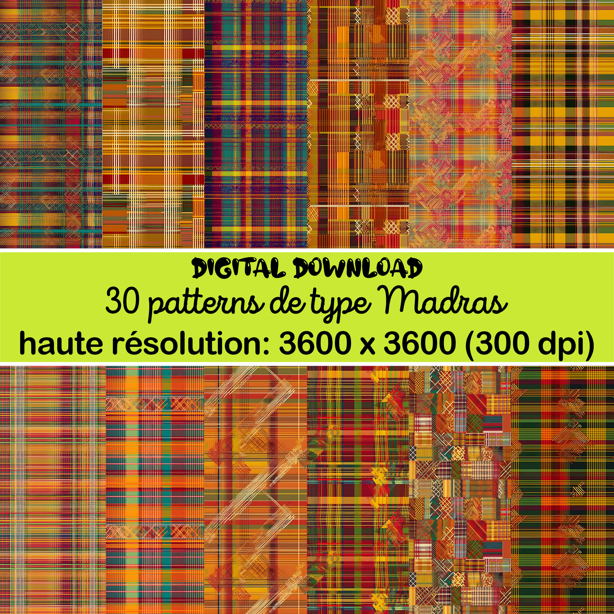 Tissu Madras Multicolore - Tissus des Ursules