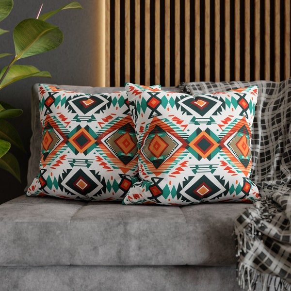 Aztec Pillow Cover |Boho Tribal Decor for Southwestern Home | Native American design