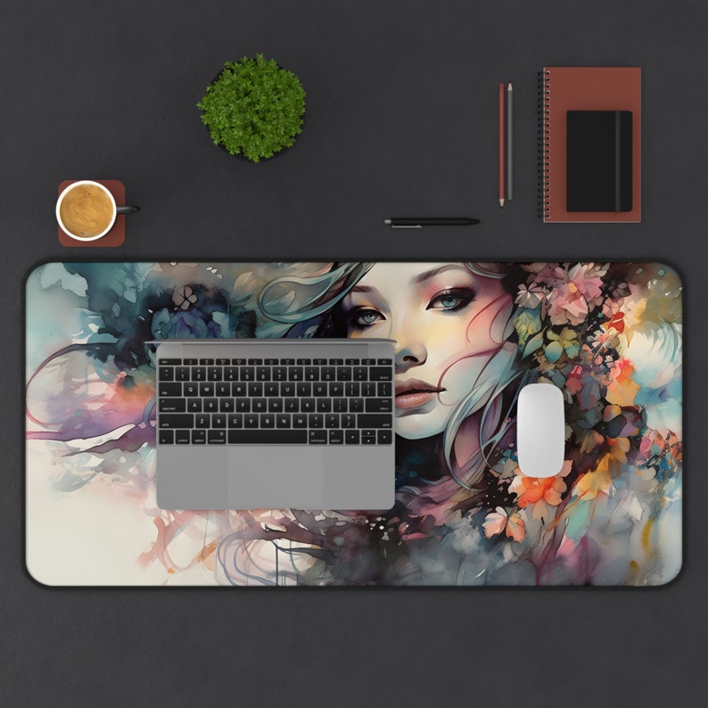 Elegant Woman Mouse Pad Fantasy Art Desk Mat for Gamingoffice Decor Etsy