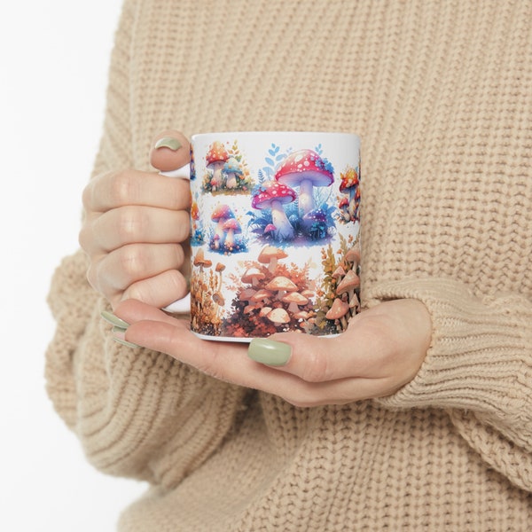 Kubek Mushroom Mug | Ręcznie robiony unikalny ceramiczny kubek do kawy i herbaty, 11 uncji