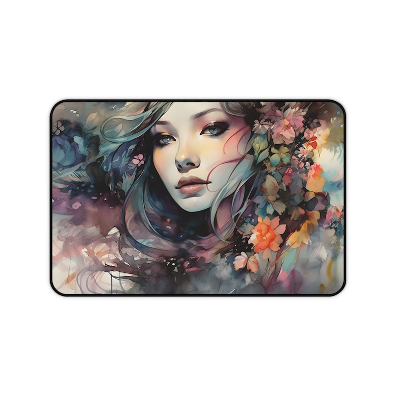 Elegant Woman Mouse Pad Fantasy Art Desk Mat for Gamingoffice Decor Etsy