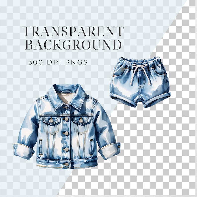 Blue Jean Baby Shower Clipart, Denim Clothes, Cowboy Western PNG ...