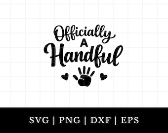 Ufficialmente A Handful 5th Birthday SVG, design per maglietta per bambini (file digitali)