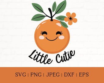 Little Cutie Orange SVG: projekt kombinezonu dla niemowląt, motyw imprezy cytrusowej (pobranie cyfrowe)