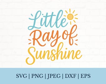 Little Ray of Sunshine SVG: baby shower clipart, decor zon kinderkamer (digitale download)