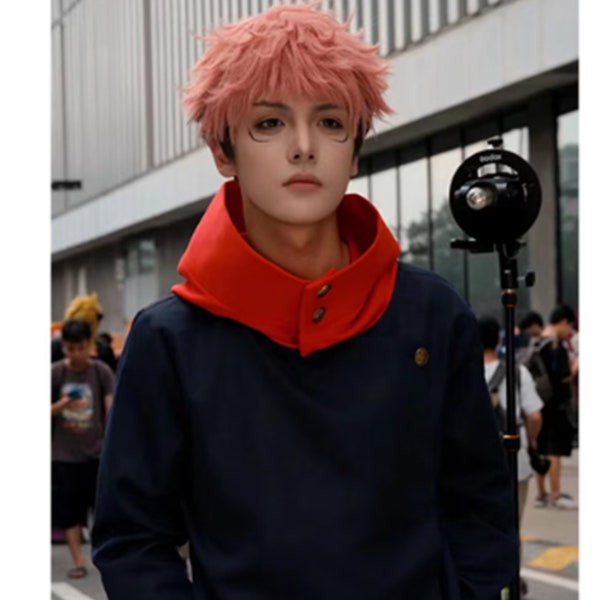 Jujutsu Kaisen Cosplay Costume, Itadori Yuji Cosplay A Complete Set of Clothing. Itadori Yuji Cosplay College Uniform.