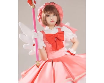 Cardcaptor Sakura Cosplay Costume, Halloween Carnival Costume Dress for Girl