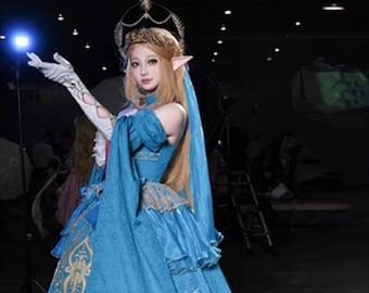 The Legend of Zelda: Breath of the Wild, Cosplay Costume, Princess Peripheral Derivative, Flower Wedding Dress Cosplay Game Clothing.