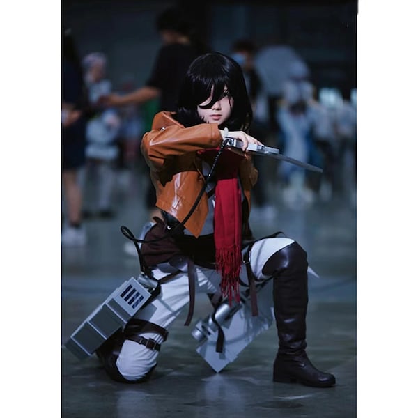 Déguisement L'Attaque des Titans, tenue complète, cosplay d'Halloween, Déguisement L'Attaque des Titans, Déguisement Mikasa, Cadeau d'anniversaire.