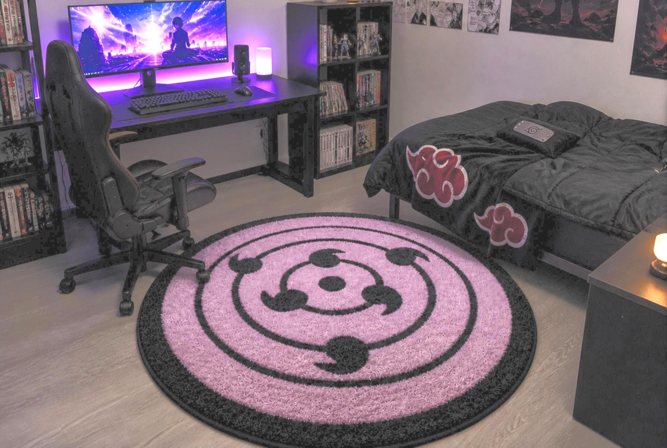 Sharingan Rug Pattern Anime Sharingan Circular Rug | 3D Carved Hand-tufted Area Rug | Premium ...