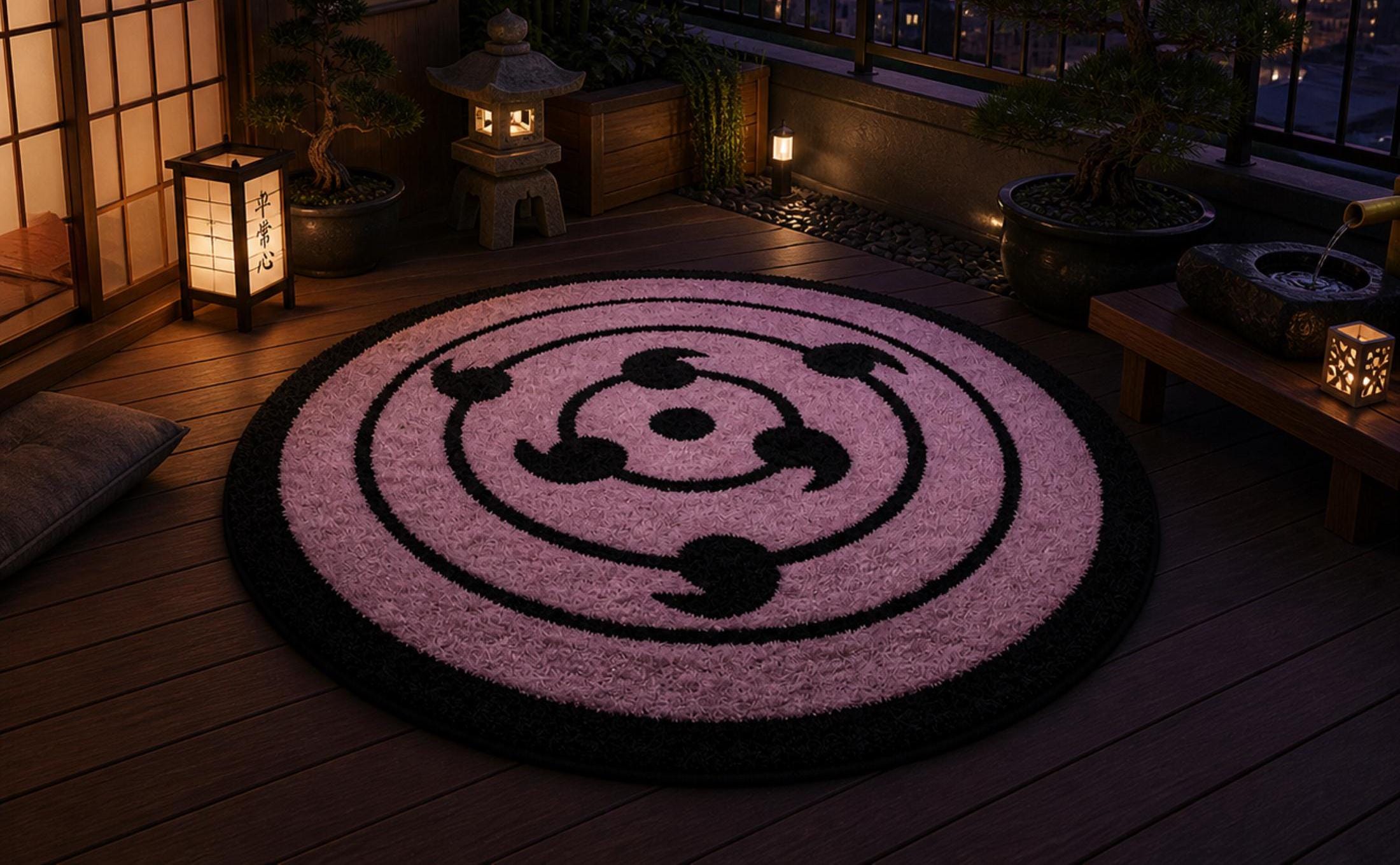 Sharingan Rug Pattern Anime Sharingan Circular Rug | 3D Carved Hand-tufted Area Rug | Premium ...